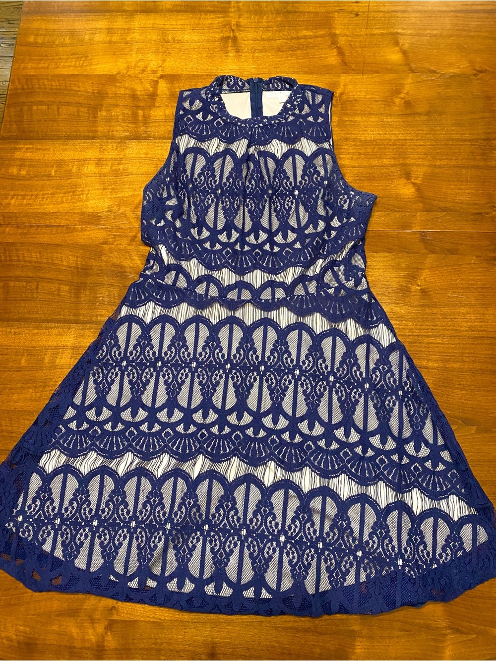 love, Fire Navy Blue Lace Fit-and-Flare Girls Dress